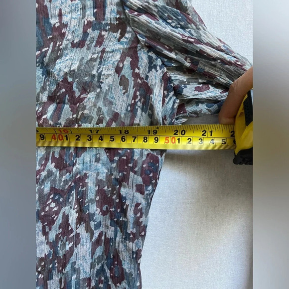 Jigsaw multi coloured silk ruffle long sleeve blouse Sz 10 - Picture 12 of 12